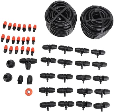 Druppelirrigatieset - Tuinbewatering - Planten Verzorgen - Snelle Installatie - 20 Meter - Zwart