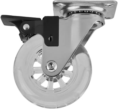 Meubelwiel SWIFT Ø 75 mm Draagvermogen tot 35 Kg per wiel Transparent met vastzetter