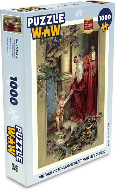 Puzzel Kerstman - Portret - Retro - Legpuzzel - Puzzel 1000 stukjes volwassenen - Kerst - Cadeau - Kerstcadeau voor mannen, vrouwen en kinderen