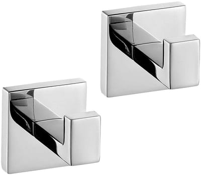 Dailygoods- Handdoekhaken 2 Stuks - Roestvrij Staal - Wandmontage - Gepolijst Chroom - Badaccessoires - Duurzame Constructie - Kledinghaak