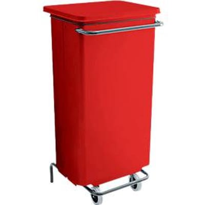 Afvalbak Conticolor - met pedaal - van metaal - 110L - rood