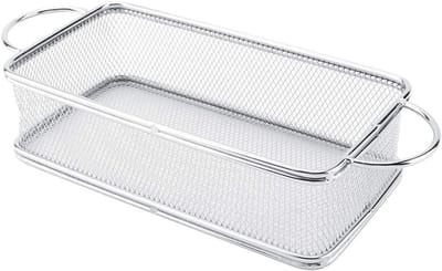 RVS Frituurmandje - Multifunctioneel Rooster Frituurmand met Handvat - Zilver