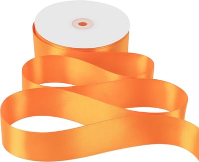 Dubbelzijdig Glad Satijnen Lint – Oranje – 3.8cm Breed - 90m Rol – Perfect voor Versiering, Cadeauverpakking & Accessoires