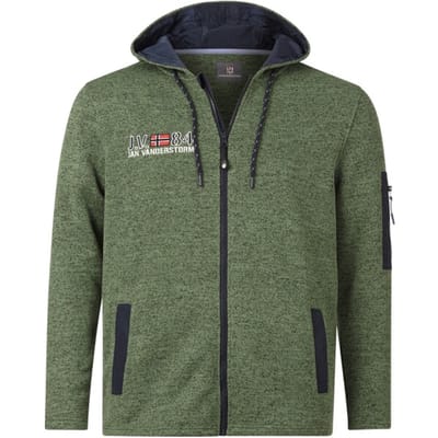 Jan Vanderstorm herren Fleecejack - 52/54 - groen - Plus Size