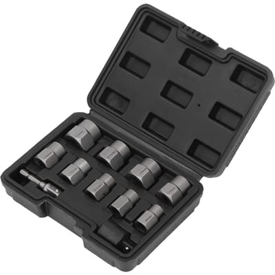 Moerextractor Set 9PCS Boutverwijderaar met 38 Inch Aandrijving en Zeskantadapter voor Beschadigd Verroest