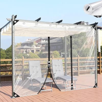Transparant Zeildoek - Waterdicht Dekzeil - Buitenruimte Beschermen - Met Ritsen - 3x2 Meter - Transparant