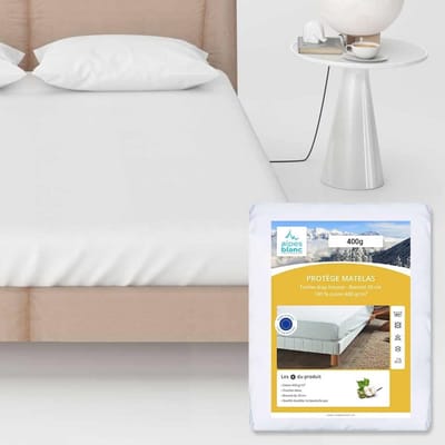 Katoenen Matrasbeschermer 200 x 200 cm - Fleece Hoeslaken met Brede Cups - 400 g/m²