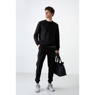 Heren Katoen-Polyester Fleece Sweatshirt en Broekset