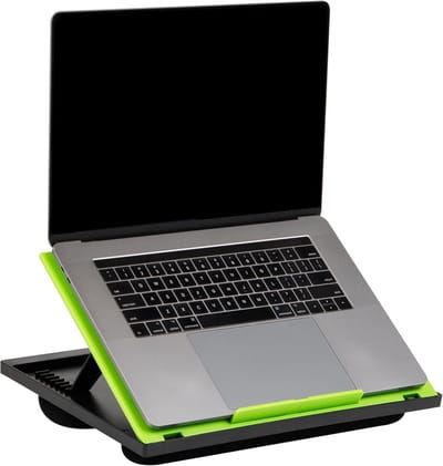 Famanu - Verstelbare laptopstandaard met kussen – 8 posities – geschikt voor laptop en monitor – groen