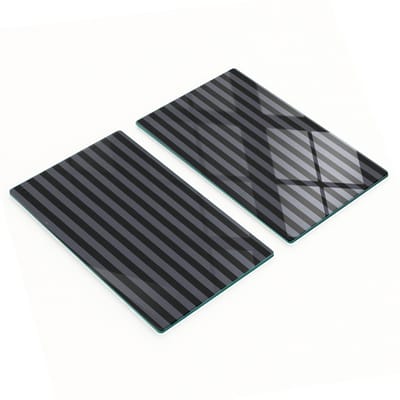 Multifunctionele decoratieve glazen keukenplanken met grijze strepen, 2x30x52 cm