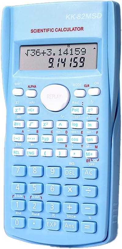 Wetenschappelijke Rekenmachine Student Twee-Regels Display 240 Functies Groot Scherm Blauw