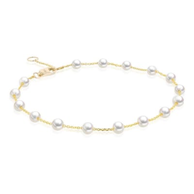 Luna Creation - 104.0650 - Armband - Dames - 585 geelgoud - Zoetwatercultuurparel 3-4 mm