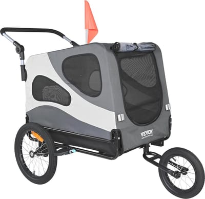 Hondenfietskar voor Huisdieren - 2-in-1 Wandelwagen & Fietsendrager, Tot 45 kg, Inklapbaar en Met Snelsluitwielen