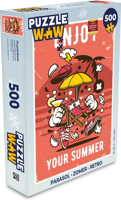 Puzzel Parasol - Zomer - Retro - Legpuzzel - Puzzel 500 stukjes