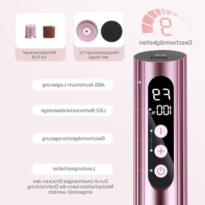 SnelShoppen - 2-in-1 elektrische eeltverwijderaar met LCD-display, oplaadbaar voetverzorgingsapparaat met 9 standen in roségoud, ideaal voor pedicure