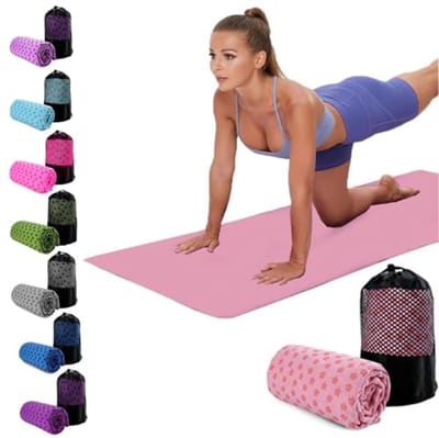 Zweetabsorberende Antislip Yogahanddoek - Sneldrogend en Ademend met Draagtas voor Yoga, Pilates en Gym