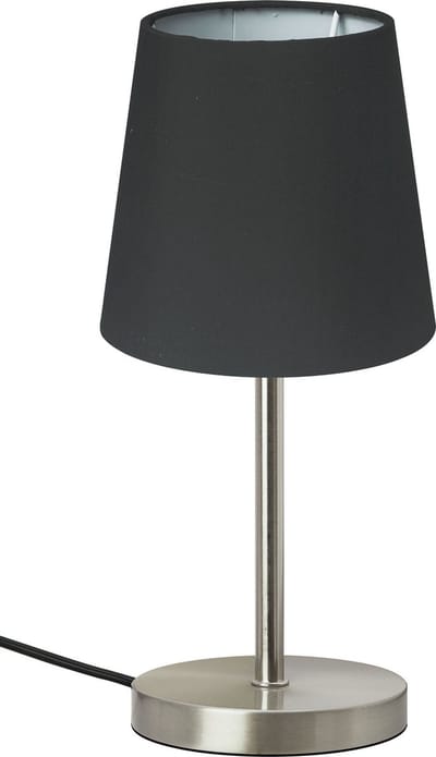 Trango Bedlampje 2017-07BL *BLACKY* Tafellamp met stoffen kap in zwart incl. 1x 5 Watt E14 LED lamp 3000K warm wit, lamp, vensterbanklamp , bedlampje voor slaapkamer