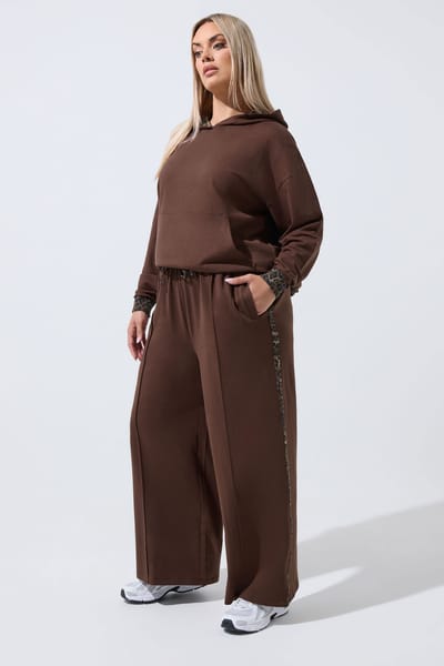Limited Collection Joggingbroek Met Luipaardstrepen In Bruin Size 40