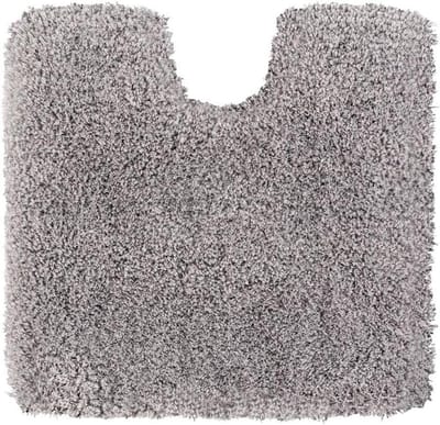 Vienna Premium Hoogpolige Badmat met uitsparing • Antislip en absorberend • Wasbaar • Grootte: 45 x 45 cm • Kleur: Grijs • WC-tapijt