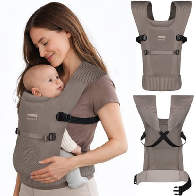 Lionelo Mabel – Ergonomische Draagzak voor Baby’s 4–15 kg – Ademend & Licht – M-houding Ondersteuning – Kruissysteem & 2 Draagposities