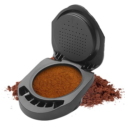 Adaptateur de dosettes de café réutilisables, support convertisseur pour adaptateur de capsule de café rechargeable expresso avec Type-C noir