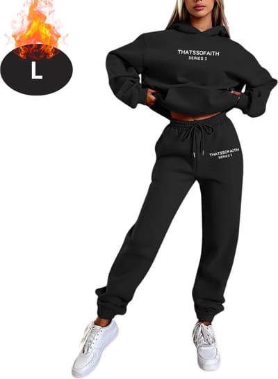 Nivard Joggingpak - Huispak - Volwassenen - Trainingspak - Comfortabel - Joggingsbroek - Tracksuit - Dames - Zwart - L