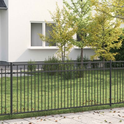 vidaXL - Spike - Hek - BAARLO - 200 - x - 130 - cm - Gepoedercoat - staal - Zwart