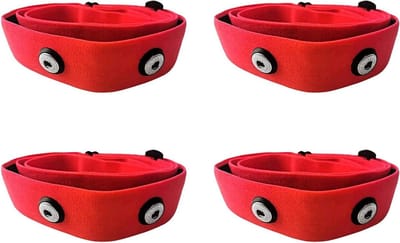 Reserve borstbanden - Hartslagmeter banden - Sporten meten - Verstelbare maat - 4 stuks - Rood