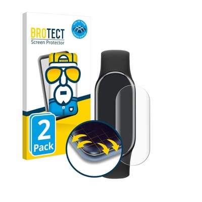 BROTECT - Screenprotector voor Xiaomi Smart Band 8 - Folie Beschermfolie transparant volledig dekking - 2 Stuks