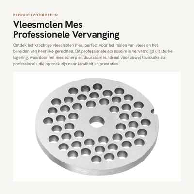 Dailygoods- Vleesmolen Mes Professionele Vervanging - Legering Plaat - Schijf Mes met Gaten - 5mm Gatdiameter - Duurzaam en Veilig - Eenvoudig te Reinigen - Vleesplaat