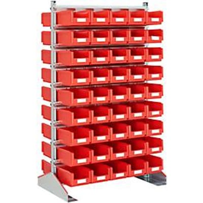 Staande bakkenrekken tweezijdig, B 1130 x D 700 x H 1885 mm, 90 x 7,5 l, rood