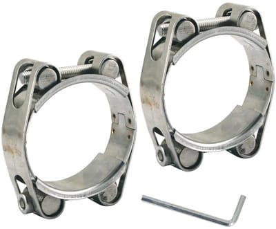 Dailygoods - 40-50mm Heavy Duty T-bout slangklem 304 roestvrij staal dubbele kop dubbellaagse slangklem buisklemmen bandbreedte 20 mm (2 stuks met sleutel)