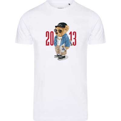 Heren Tee SS met Ballin Est. 2013 Skater Bear Tee Print - Wit - Maat XXL