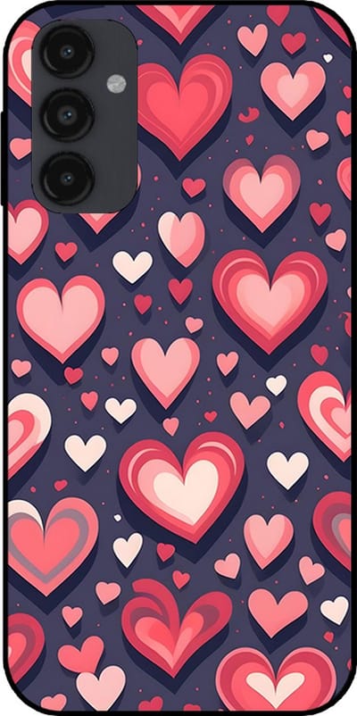 Smartphonica Telefoonhoesje Geschikt voor Samsung Galaxy A14 met Hartjes Opdruk - TPU Backcover Case With Heart Design geschikt voor Samsung Galaxy A14
