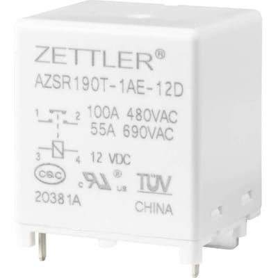 Zettler Electronics AZSR190T-1AE-12D Powerrelais 12 V/DC 100 A 1x NO 1 stuk(s)