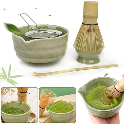5-Delige Matcha Garde Set - Matcha-Set - Matchakom Met Schenktuit - Cadeaus Voor Matcha-Beginners En -Liefhebbers