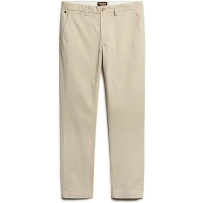 Superdry - Slimfit stretch chinobroek met taps toelopende pijpen - Heren - Broeken