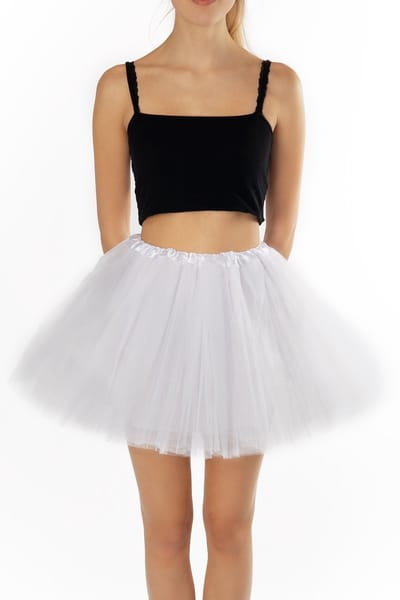 KIMU® Tutu Wit Tule Rokje - Maat 68 74 80 86 92 98 - Witte Petticoat Rok Baby Peuter Meisje - Balletpakje Kinderen Babypakje Festival