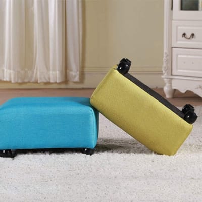 Voetbank Kruk - Zitje - Schoenen wisselen - Massief houten poten - 38x27x20cm - Rood