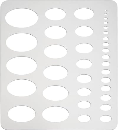 Tekensjablonen Ovaal - Vormsjablonen Tekenen - Architectuur Schetsen - Duurzaam Roestvrij Staal - 18.5 x 20.4 cm