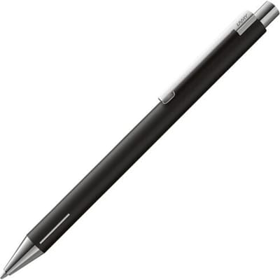 LAMY econ balpen 240 – van roestvrij staal in matzwart – opvallende gebogen clip, incl. grootvulling M 16 zwart schrijfdikte M