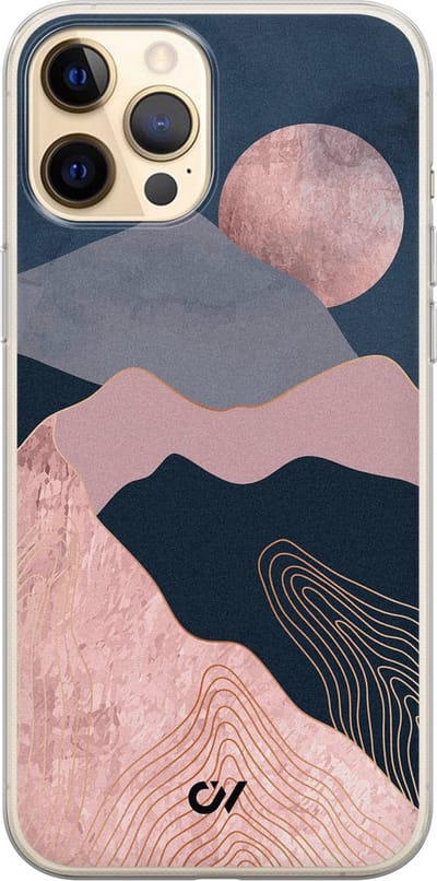 Hoesje geschikt voor Apple iPhone 12 - Landscape Rosegold - - Roze - Apple - Casevibes