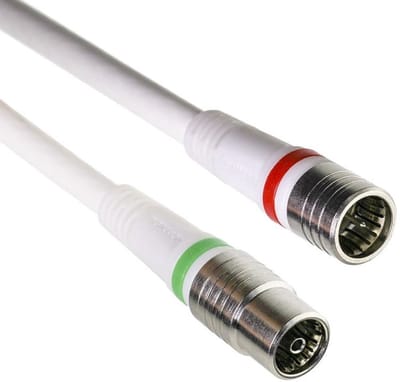 Coax aansluitkabel - IEC female recht  F-male recht, 1,5 meter - Technetix