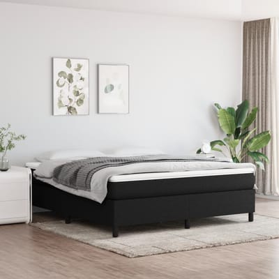 vidaXL - Boxspring - bed - stof - zwart - 160x200 - cm