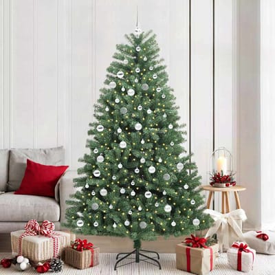 vidaXL Kunstmatige Inklapbare Kerstboom Groen 210 cm PVC en Metaal