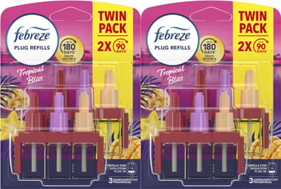 Ambi pur - Febreze Tropical Bliss - Navulling Luchtverfrisser - Mango & Passievrucht geur - 2x 2duo pack