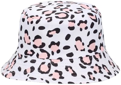 Loud and Clear® - Hoed - Bucket Hat - Vissershoedje - Dames - Panter - Luipaard - Wit - Roze