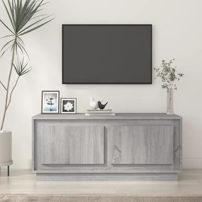 vidaXL - Salontafel - 102x50x44 - cm - bewerkt - hout - grijs - sonoma - eikenkleurig