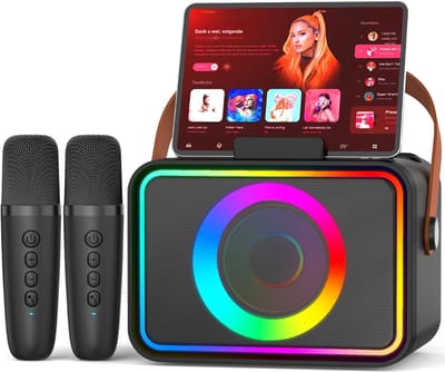 QIN® Karaoke Set - Karaoke - Karaoke Set Voor Volwassenen - Zwart - 18cm x 19cm x 12cm