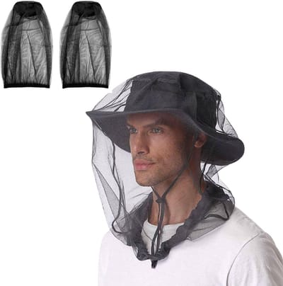 NTHProducts - Muggenafscherming - Insectenwerend - Lichtgewicht en draagbaar - Zwart - Geschikt voor reizen en buitenactiviteiten - 2 stuks